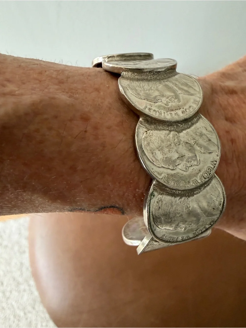 Artisan Vintage Jefferson 9 Nickels Cuff Bracelet